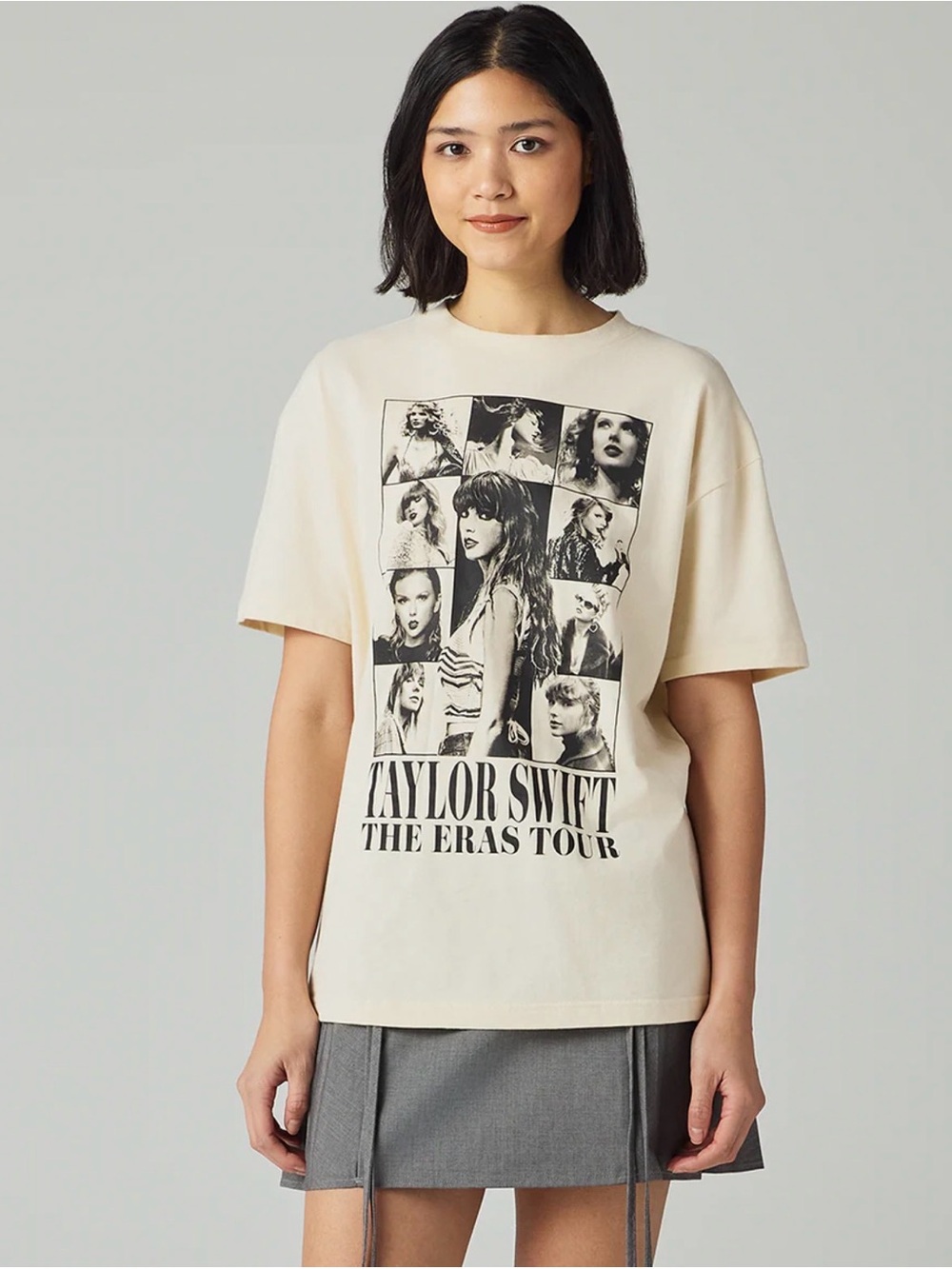 Taylor Swift The Eras Tour Through LA Concert Beige Oversized T Shirt Large 2023